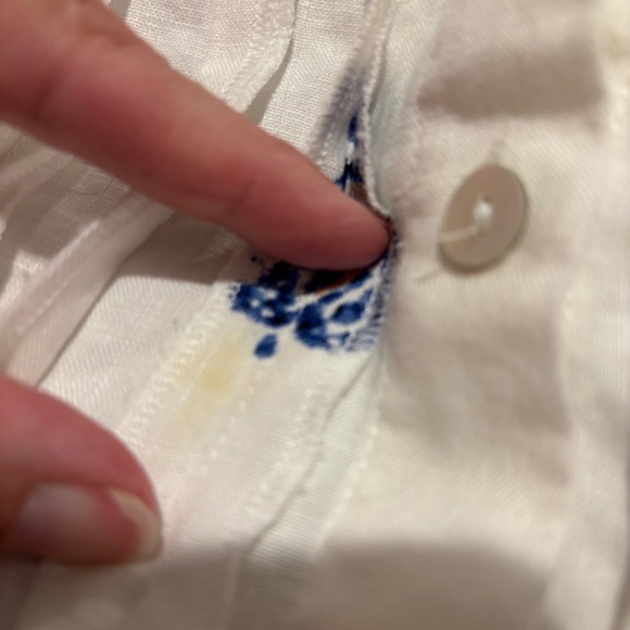 Coldwater Creek Linen Button Front Blouse in White Large - Picture 7 of 7